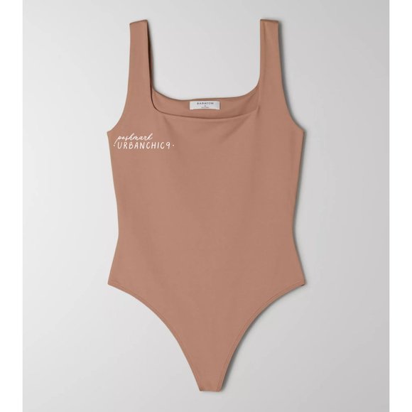 NWT ARITZIA Babaton Contour Squareneck Tank Bodysuit Dark Sand Brown size XS - Picture 4 of 13